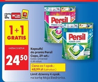 Kapsułki do prania Persil Caps 1+1 gratis promocja w Biedronka