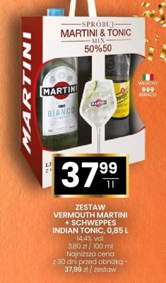 Zestaw Vermouth Martini + Schweppes Indian Tonic 0,85l promocja w Twój Market