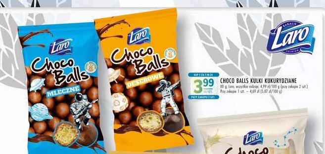 Kulki kukurydziane w czekoladzie deserowej Laro promocja