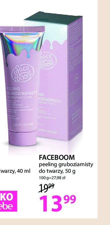 Peeling gruboziarnisty cera mieszana i tłusta Face boom promocja