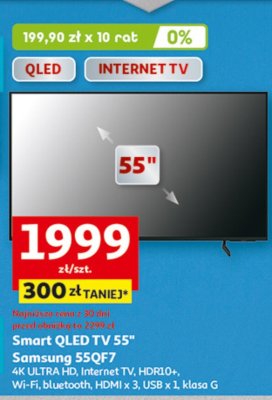 Smart QLED TV 55" Samsung S50D7 promocja w Auchan