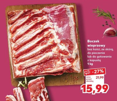 Boczek wieprzowy bez kości, ze skórą promocja w Kaufland