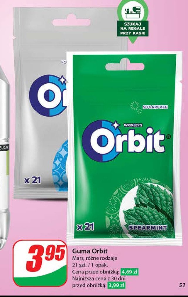 Guma do żucia spearmint saszetka Orbit promocja