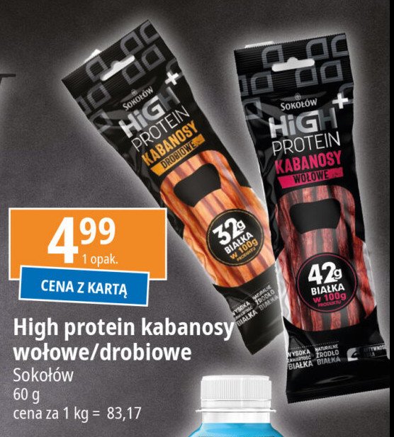 Kabanosy drobiowe Sokołów high protein promocja w Leclerc