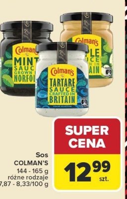 Sos Tartare Sauce COLMAN'S promocja w Carrefour