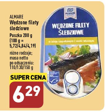 Filety śledziowe wędzone Almare seafood promocja