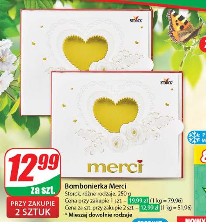 Bombonierka z sercem złotym Storck merci promocja w Dino