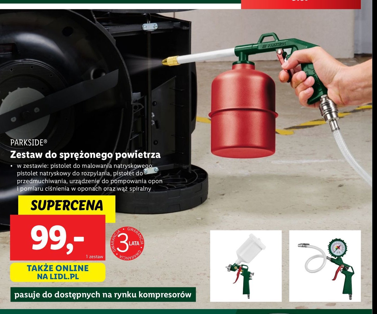 Zestaw na sprężone powietrze Parkside promocja w Lidl