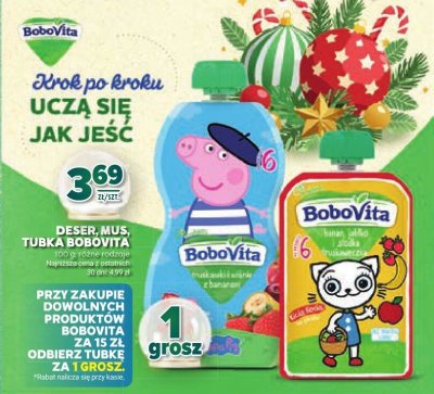 Deser mus tubka BoboVita różne rodzaje promocja w Stokrotka