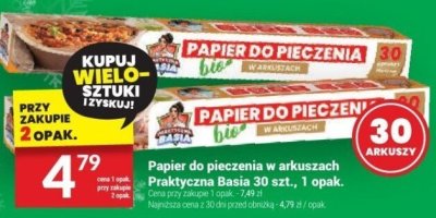 Papier do pieczenia w arkuszach Praktyczna Basia 30 szt., 1 opak. promocja w Twój Market
