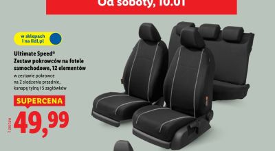 Ultimate Speed Zestaw pokrowców na fotele samochodowe 12 elementów promocja w Lidl