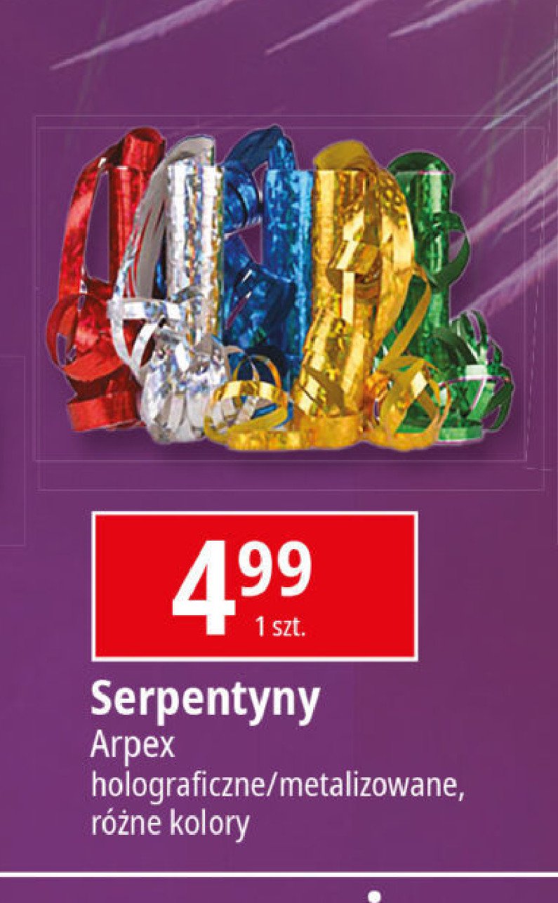 Serpentyny metalizowane Arpex promocja w Leclerc