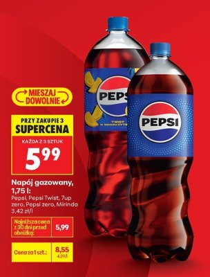 Napój gazowany Pepsi 1,75l promocja w Biedronka