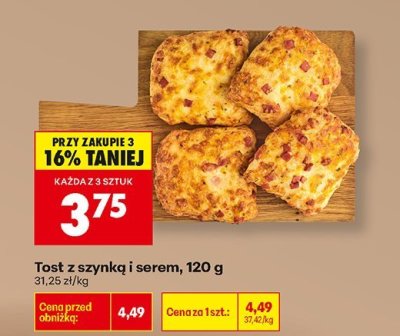 Tost z szynką i serem  promocja w Biedronka