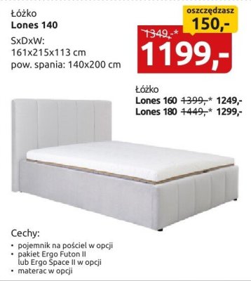 Łóżko Lones 140 promocja w Black Red White