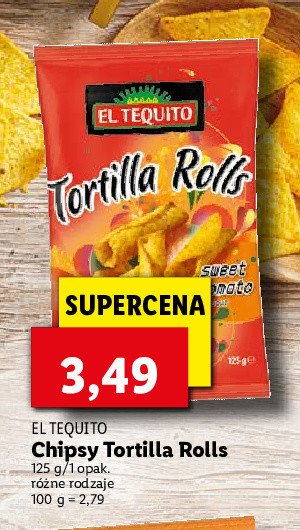 Chipsy tortilla rolls El tequito promocja