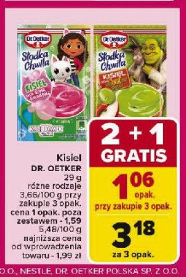 Kisiel o smaku guma balonowa Dr. oetker słodka chwila promocja