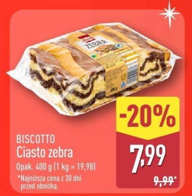 Ciasto BISCOTTO Ciasto zebra promocja w Aldi