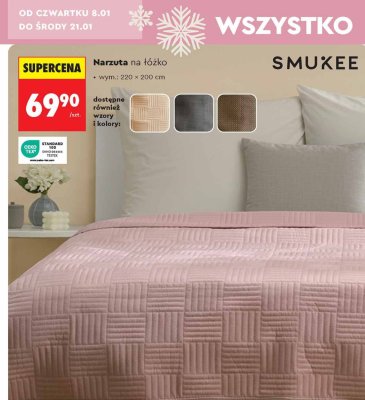 Narzuta na łóżko SMUKEE różne wzory i kolory 220x200 cm promocja w Biedronka
