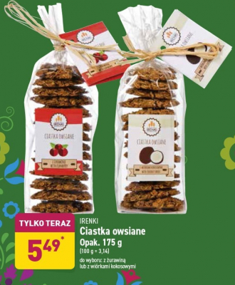 Ciastka owsiane z żurawiną Irenki promocja