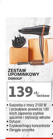 Zestaw w kosmetyczce d6960gp  suszarka + szczotka do włosów Remington promocja w Auchan