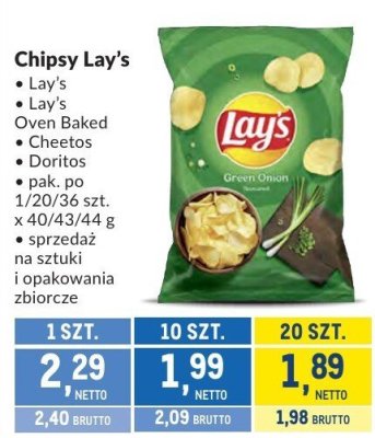 Chipsy Lay's różne rodzaje promocja w Makro