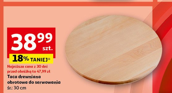 Taca obrotowa drewniana 30 cm promocja