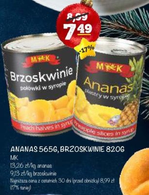 Brzoskwinie w syropie M&K promocja w Arhelan