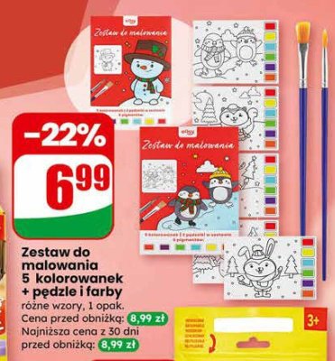 Zestaw do malowania 5 kolorowanek + pędzle i farby promocja w Dino