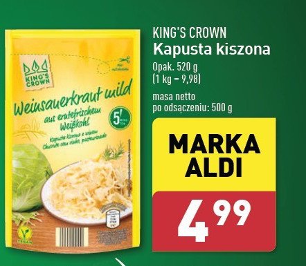 Kapusta kiszona King's crown (aldi) promocja