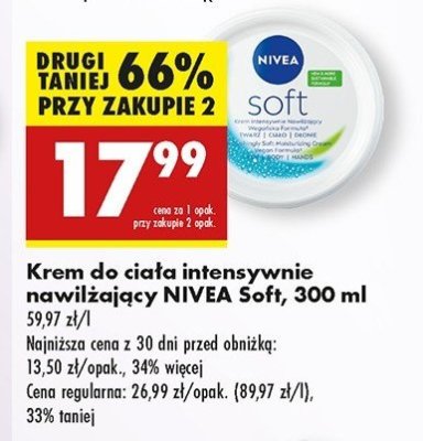 Krem do twarzy i cia艂a intensywnie nawil偶aj膮cy Nivea soft promocja