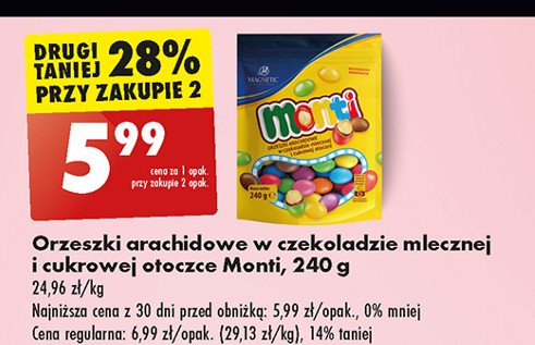 Draże z orzechem Monti promocja w Biedronka