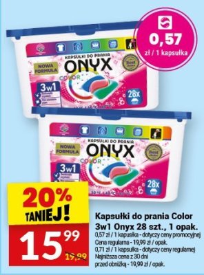 Kapsułki do prania Color 3w1 Onyx 28 szt., 1 opak. promocja w Twój Market