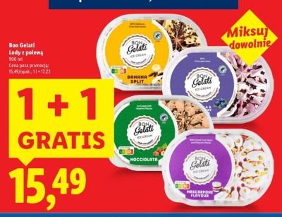 Lody z polewą Bon Gelati Macarone Flavour promocja w Lidl
