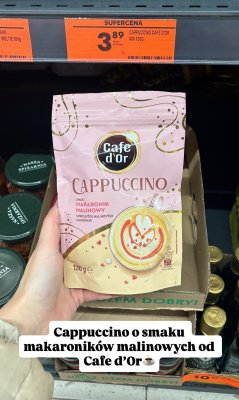 Cappuccino o smaku makaroników malinowych Cafe d'Or promocja w Biedronka