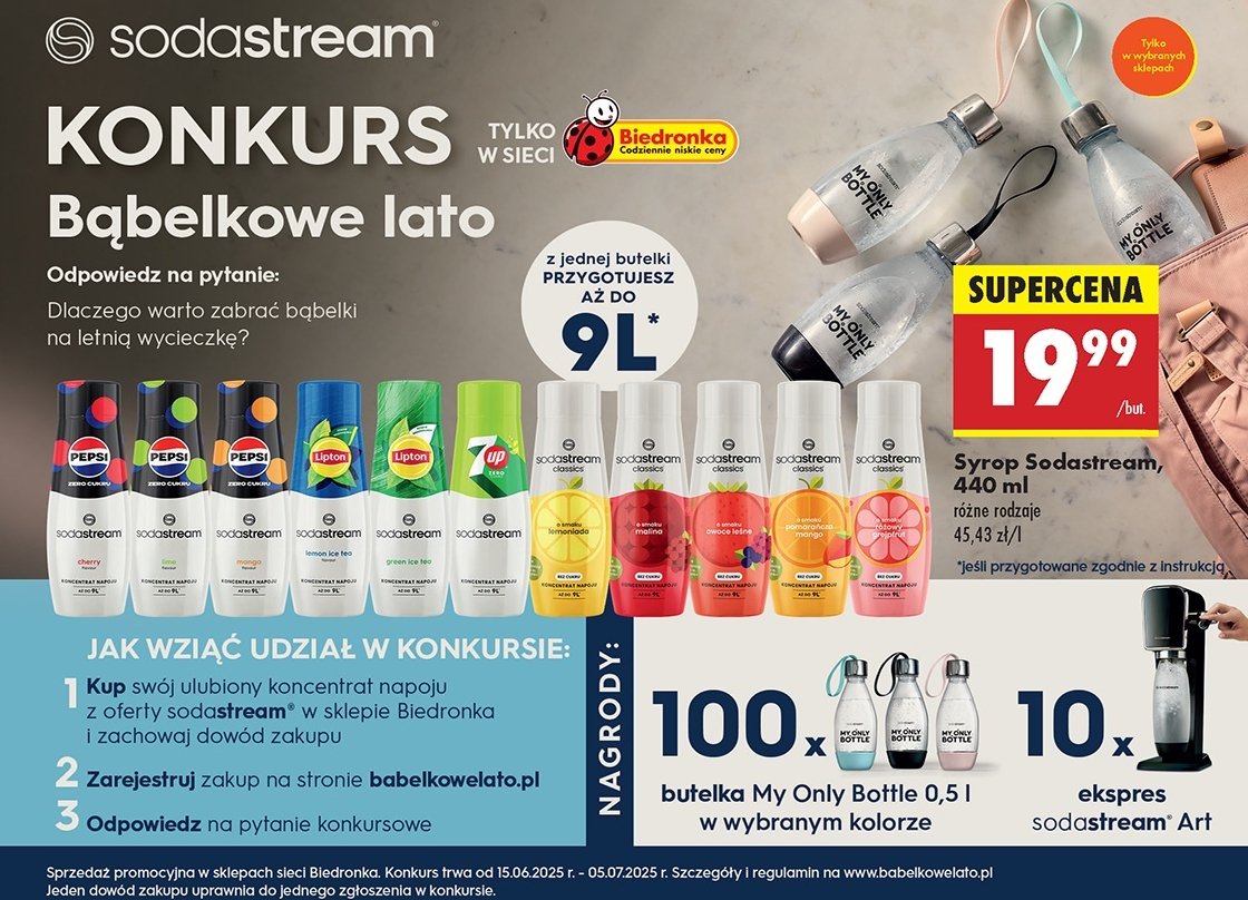 Syrop lipton lemon Sodastream promocja w Biedronka
