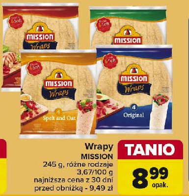 Wraps spelt and oat Mission promocja