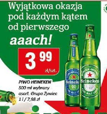 Piwo HEINEKEN 500 ml promocja w Chorten