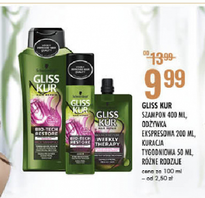 Od偶ywka do w艂os贸w Gliss kur bio-tech restore promocja