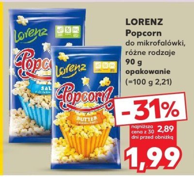 Popcorn do mikrofalówki różne rodzaje  promocja w Kaufland