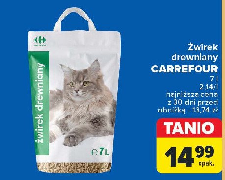 Żwirek dla kota drzewny Carrefour promocja