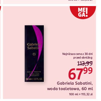 Woda toaletowa GABRIELA SABATINI OCEAN SUN promocja w Rossmann