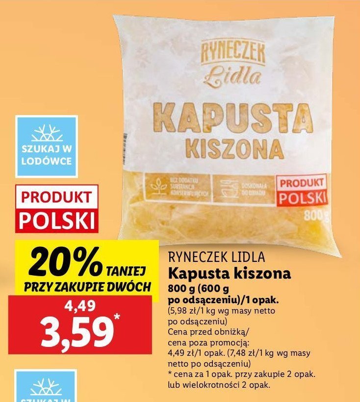 Kapusta kiszona Ryneczek lidla promocja