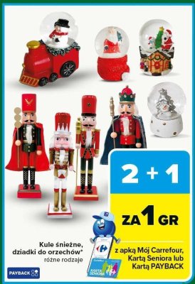 Kule śnieżne, dziadki do orzechów różne rodzaje promocja w Carrefour Market