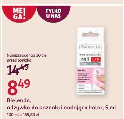 Odżywka do paznokci Bielenda, nadająca kolor, 5 ml promocja w Rossmann