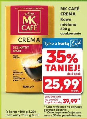 Kawa mielona crema Mk Café promocja w Kaufland
