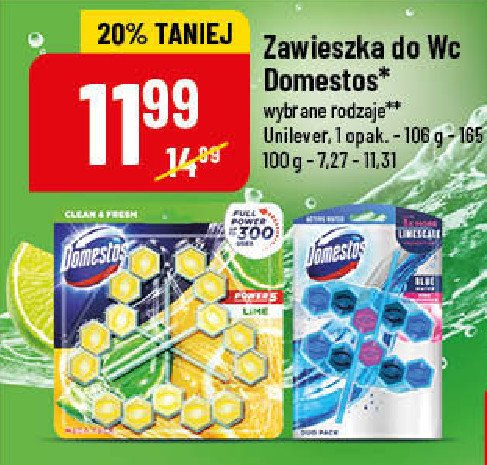 Kostka do wc active water Domestos promocja