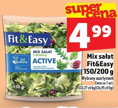 Mix sałat Fit&Easy 150/200 g promocja w TOPAZ