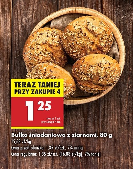 Bułka śniadaniowa z ziarnami promocja w Kaufland