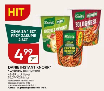 Danie instant Knorr różne rodzaje Unilever promocja w Chata Polska
